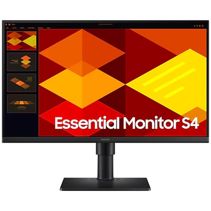 Monitor IPS LED Samsung 24" S24D406GAU, Full HD (1920 x 1080), HDMI, DisplayPort, Pivot, 100 Hz, 5 ms (fekete)