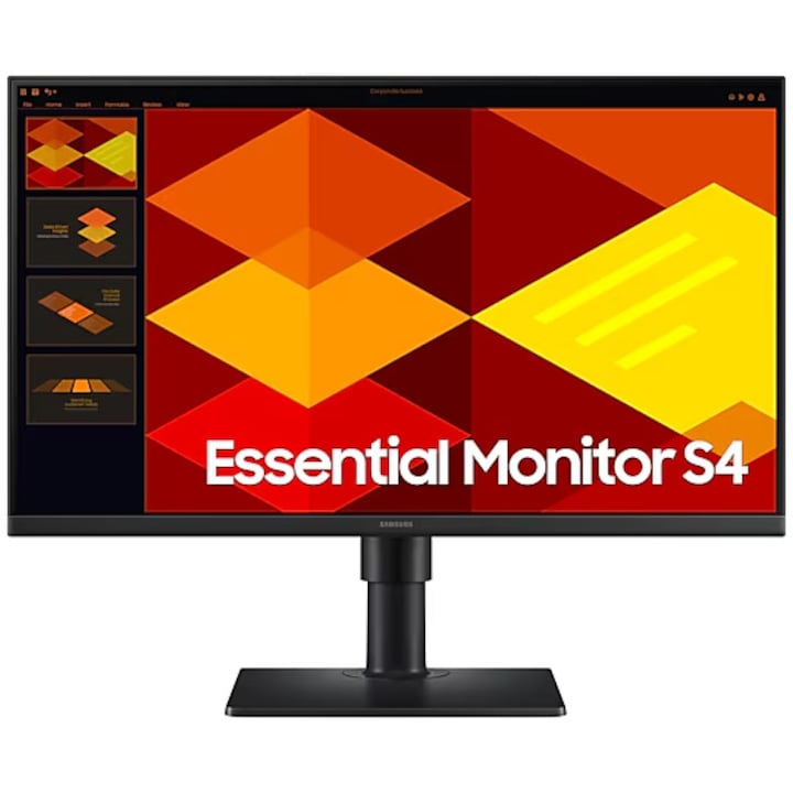 Монитор IPS LED Samsung 24" S24D406GAU, Full HD (1920 x 1080), HDMI, DisplayPort, Pivot, 100 Hz, 5 ms (черен)