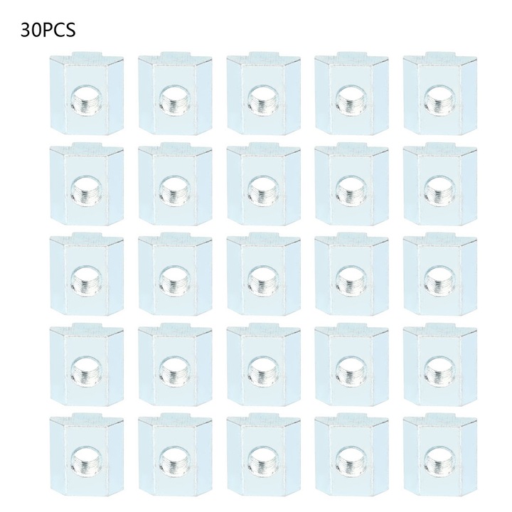 Set 30 buc Piulite T HERUSI, otel carbon, filet M8, 40x serie, negru