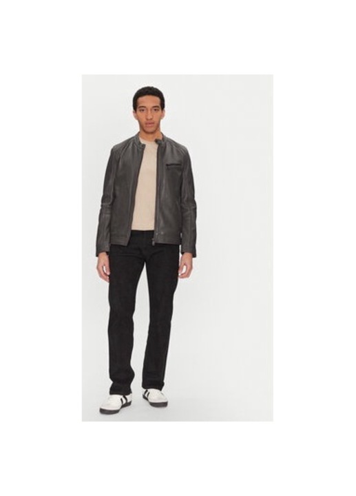 Geaca barbati, Mustang, 305284341, Piele naturala, Gri, Gri