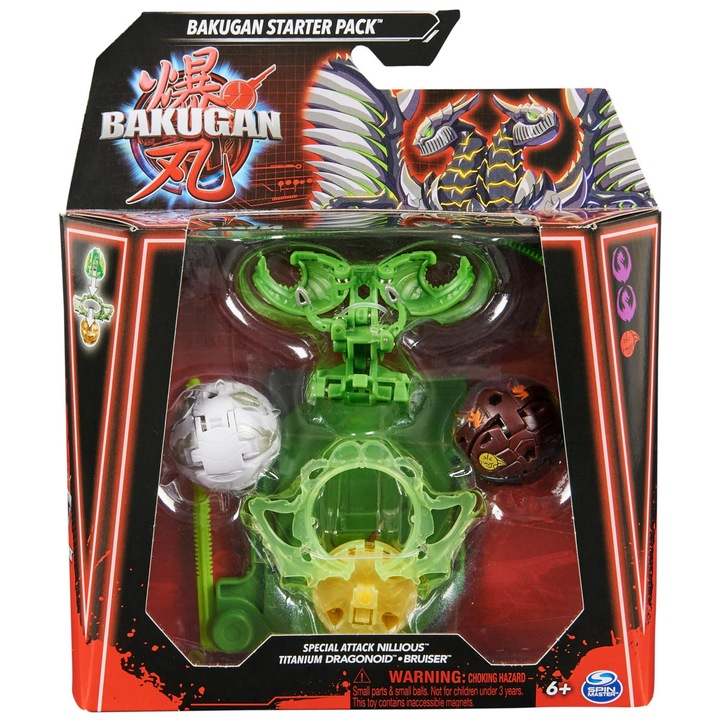 Set Bakugan Starter Pack special attack Nillious-Titanium Dragonoid-Bruiser