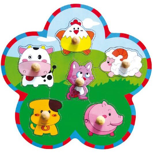 Puzzle din lemn 10m+ Animale domestice Baby Mix