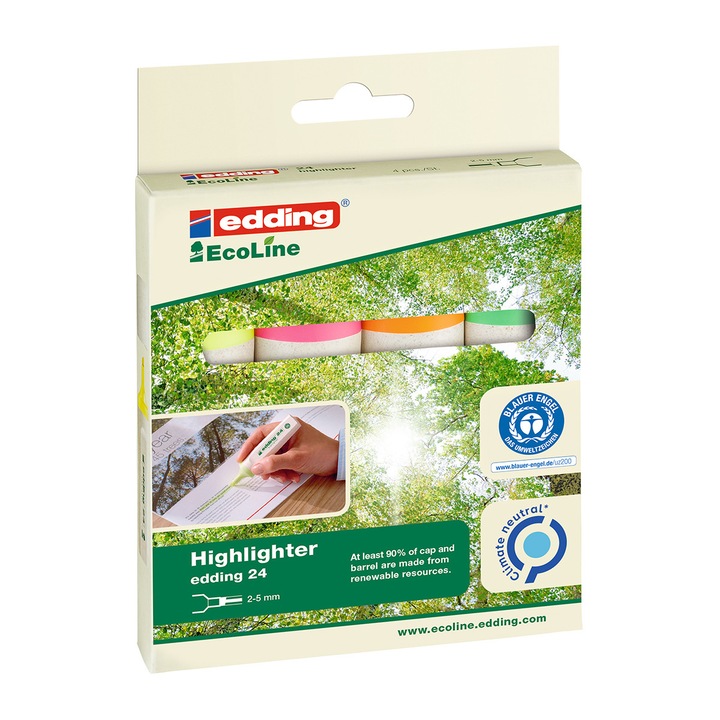 Textmarker Edding, E24, 4 culori/set