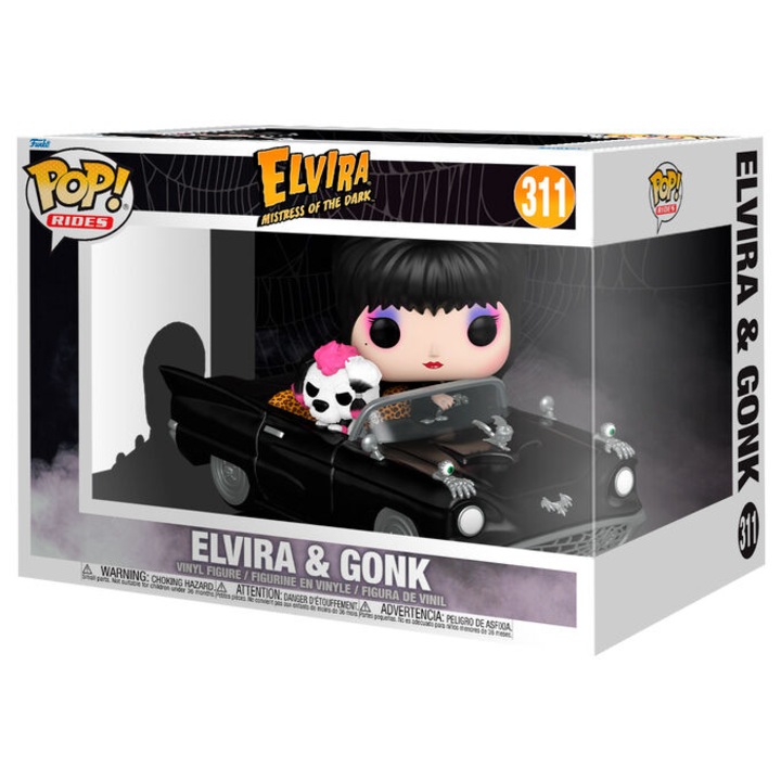POP Rides Deluxe figura – Elvira, a Sötétség Úrnője – Elvira és Gonk