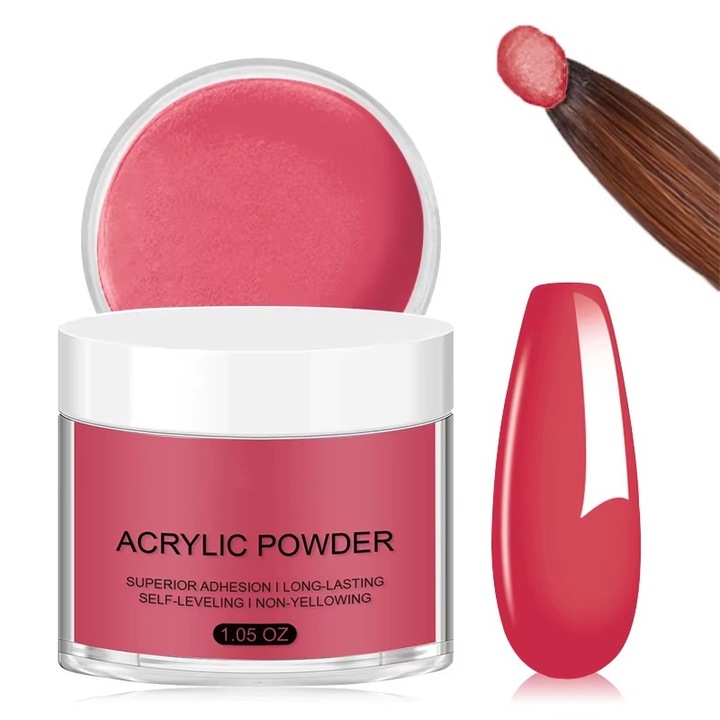 Pudra acrilica color 30g, autonivelanta, 10 Rose red, Sela