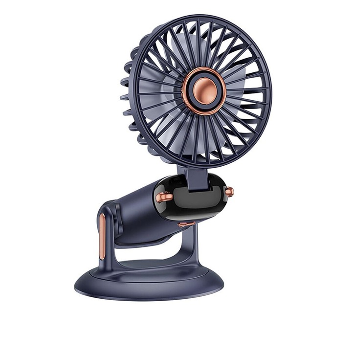 Преносим вентилатор, BOMSTOM, 3 в 1, 5 скорости, сгъваем, син, 9.3x9x21.7 см