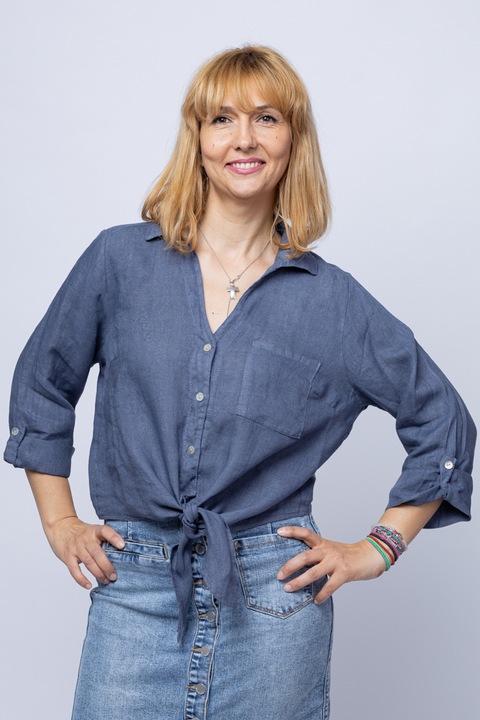 Kék farmer vászon ing elöl csomóval, Kék, One Size