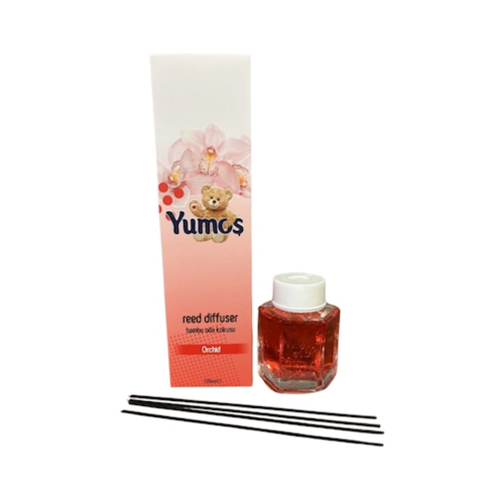 Odorizant camera cu betisoare Yumos, 120 ml, Aroma Orhidee