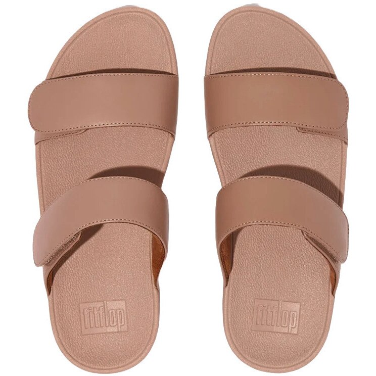 Sandale femei FITFLOP LULU Adjustable Leather Slides, Bej, 37.5 EU