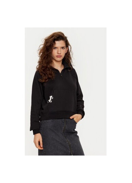 Női blúz, Karl Lagerfeld, 304579813, Biopamut, Fekete, Fekete