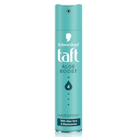 Fixativ Schwarzkopf Taft Aloe Boost, nivel de fixare 4 pentru coafare, fixativ pentru toate tipurile de par, ofera rezistenta si ingrijire cu aloe vera si niacinamide formula vegana, 250 ml