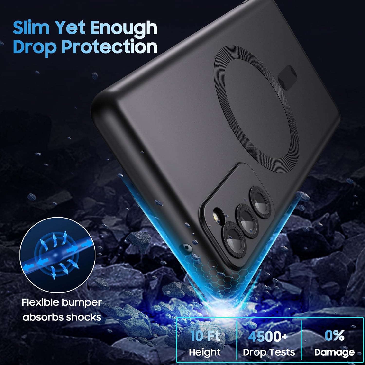 Husa compatibila cu Samsung Galaxy Note 10, Tehnologie MagSafe, protectie camera, All Black