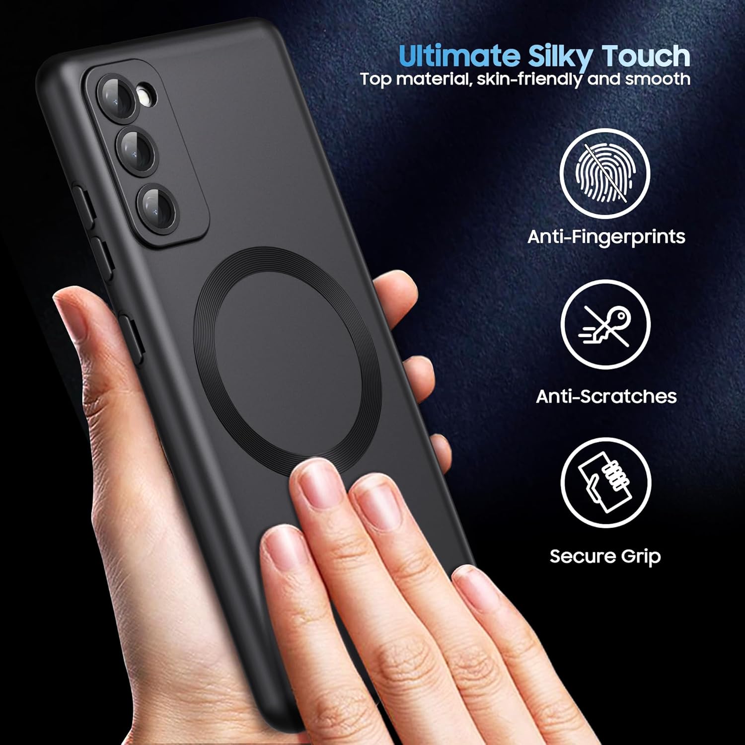Husa compatibila cu Samsung Galaxy Note 10, Tehnologie MagSafe, protectie camera, All Black