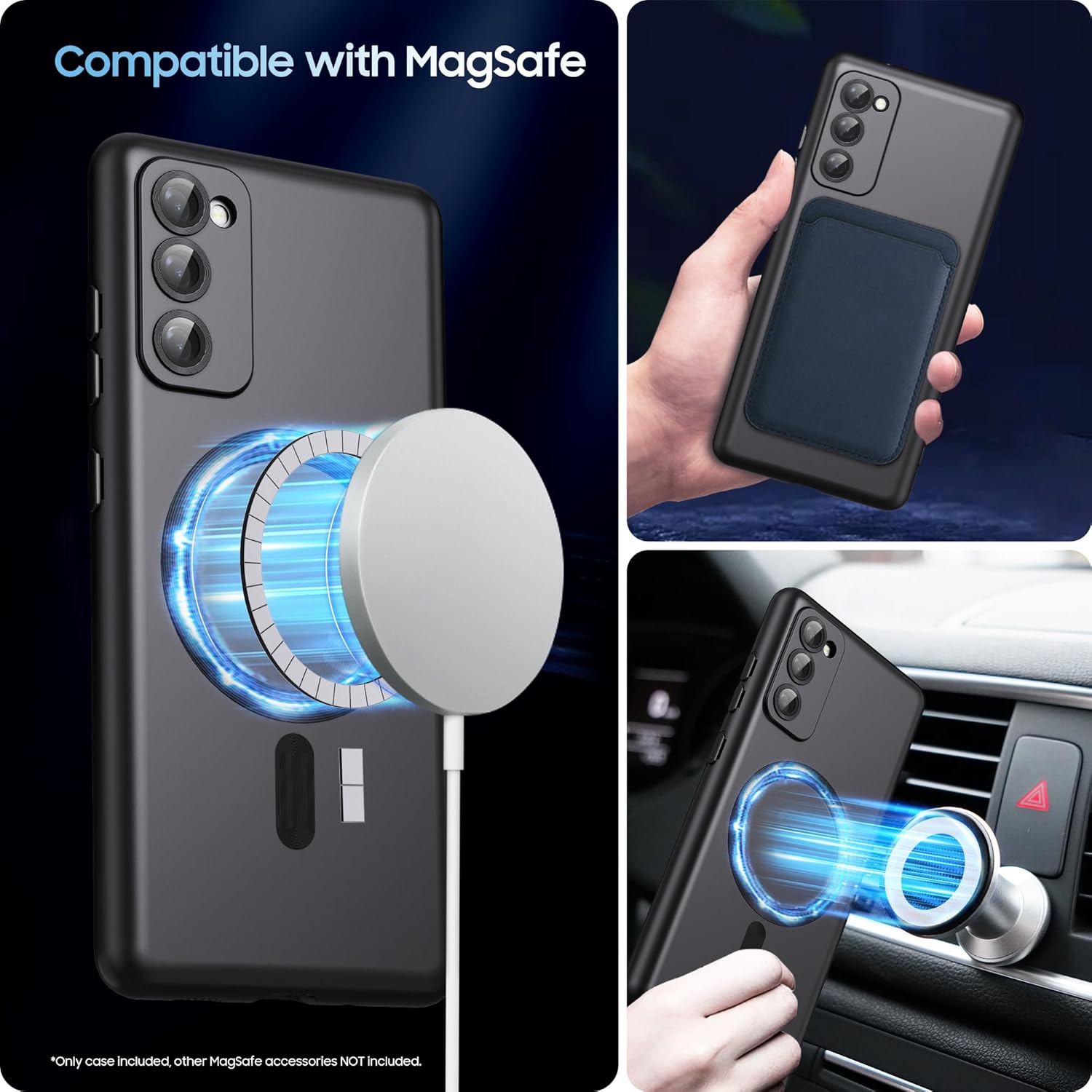 Husa compatibila cu Samsung Galaxy Note 10, Tehnologie MagSafe, protectie camera, All Black