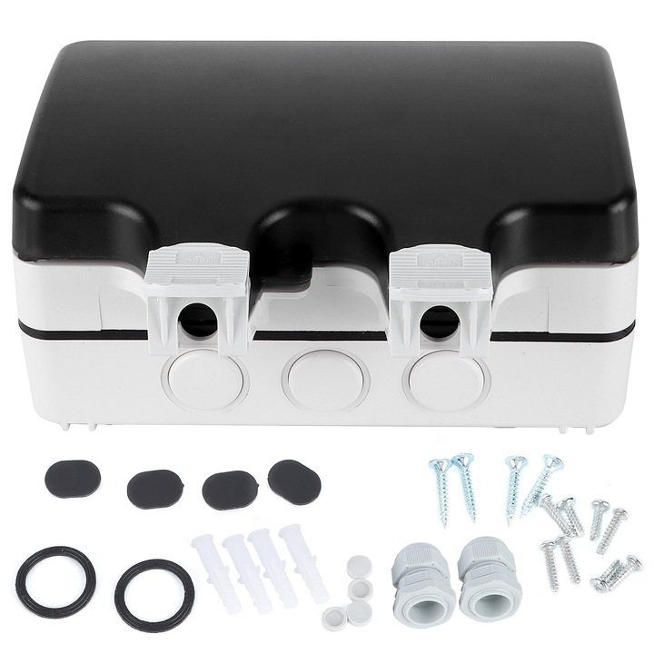 Cutie priza etansa IP66 2 module 20.5x12cm, PC, 86 tip, OEM