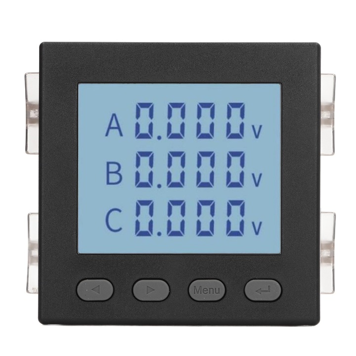 Contor de tensiune trifazic Enforose, negru, 3 faze, 3 fire, 400V, carcasa ignifuga