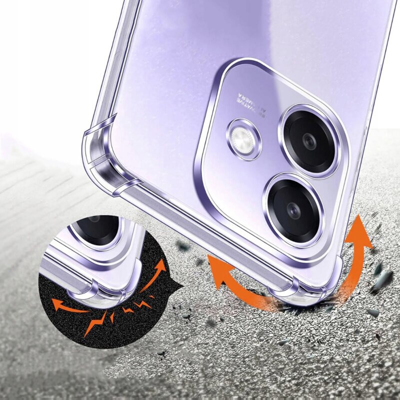 Husa protectie Mat-Tech compatibila cu Oppo A40 4G / A40M 4G / Oppo A60 5G, Protectie Camera, Colturi anti-soc, Decupaje Precise, Rezistenta la impact, Transparenta