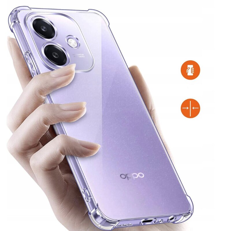 Husa protectie Mat-Tech compatibila cu Oppo A40 4G / A40M 4G / Oppo A60 5G, Protectie Camera, Colturi anti-soc, Decupaje Precise, Rezistenta la impact, Transparenta