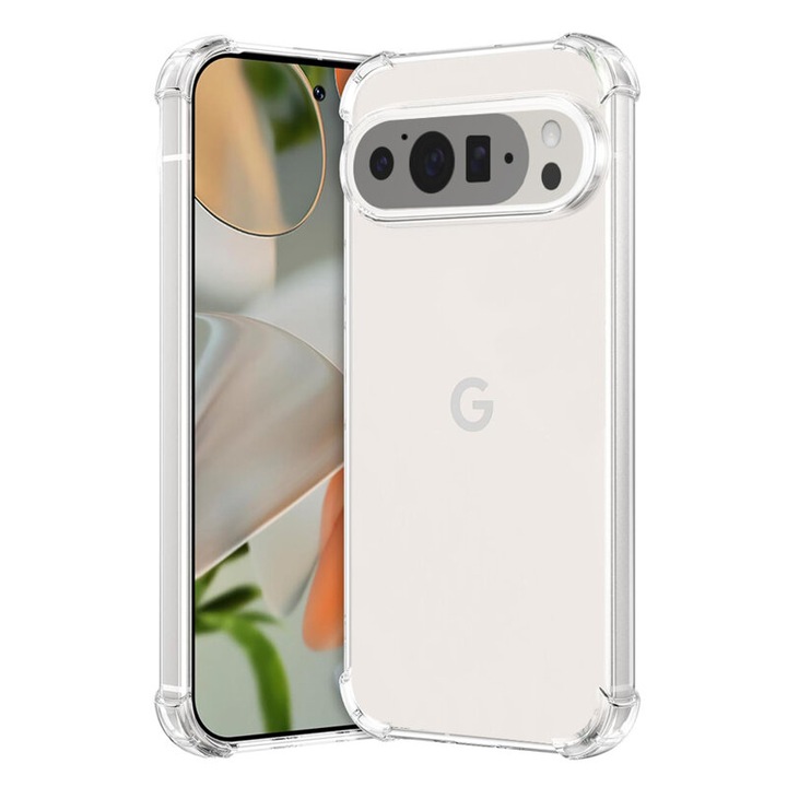 Силиконов калъф BestCase за Google Pixel 9 Pro XL, Air-Cushion Technology, 1.5MM Anti Shock, Transparent