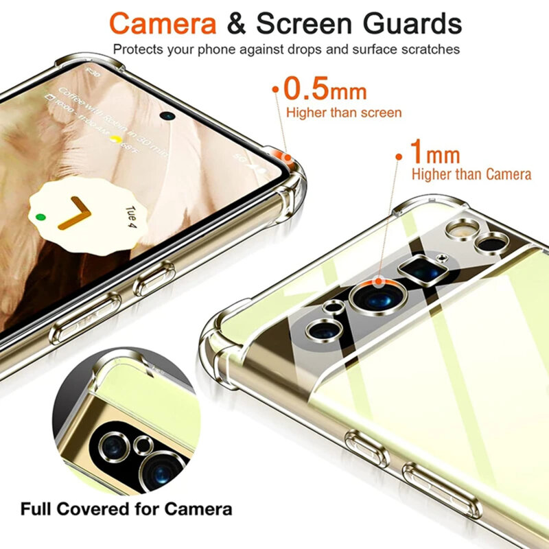 BestCase® Husa Pentru Google Pixel 9 Pro XL, Anti Shock 1.5MM, Protectie camera si ecran, Transparent