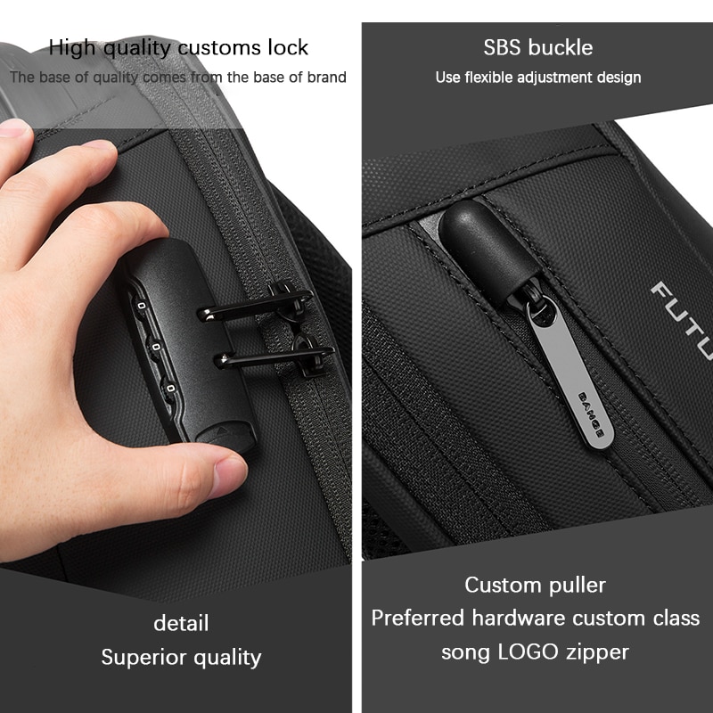 Rucsac laptop, BG, antifurt, husa rigida, 32x15x48cm, negru