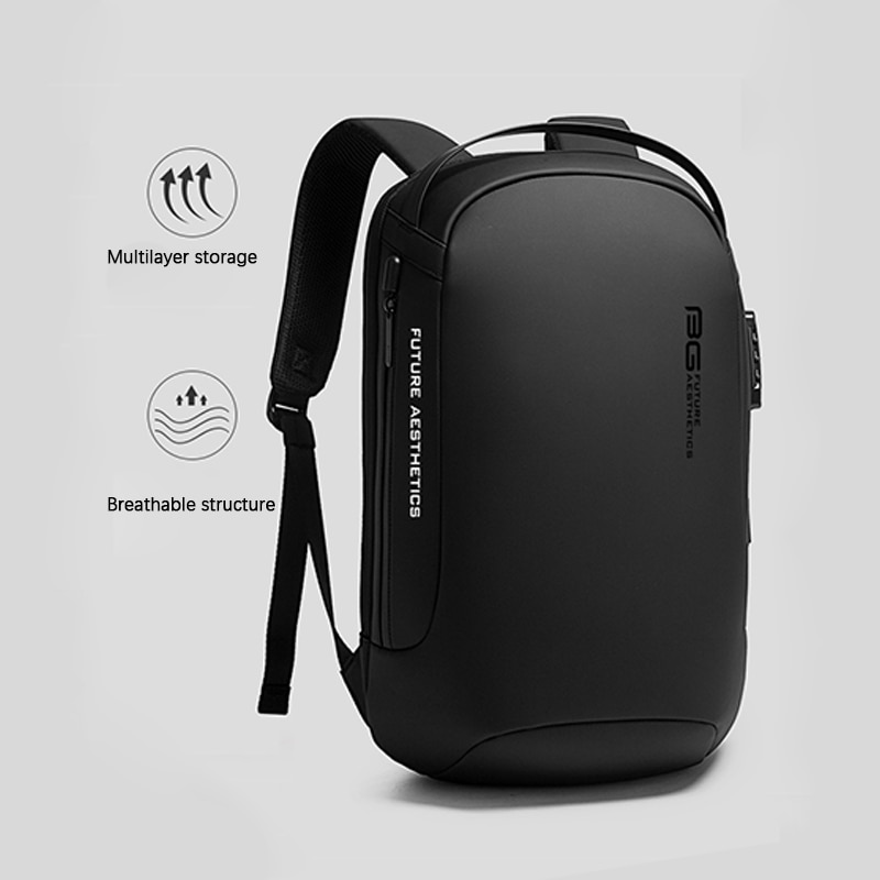 Rucsac laptop, BG, antifurt, husa rigida, 32x15x48cm, negru