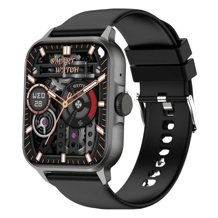 Ceas Smartwatch COOSTAR, CR070, Apeluri Bluetooth, Monitorizare ritm cardiac, SpO2, Monitorizare somn, Notificari, Moduri sport, Rezistenta la apa IP67/IP68
