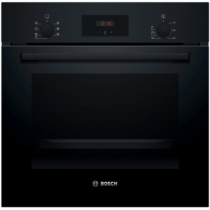Cuptor incorporabil Bosch HBF133BA1, Electric, 66 l, Autocuratare EcoClean Direct, Convectie 3D, Clasa A, Negru