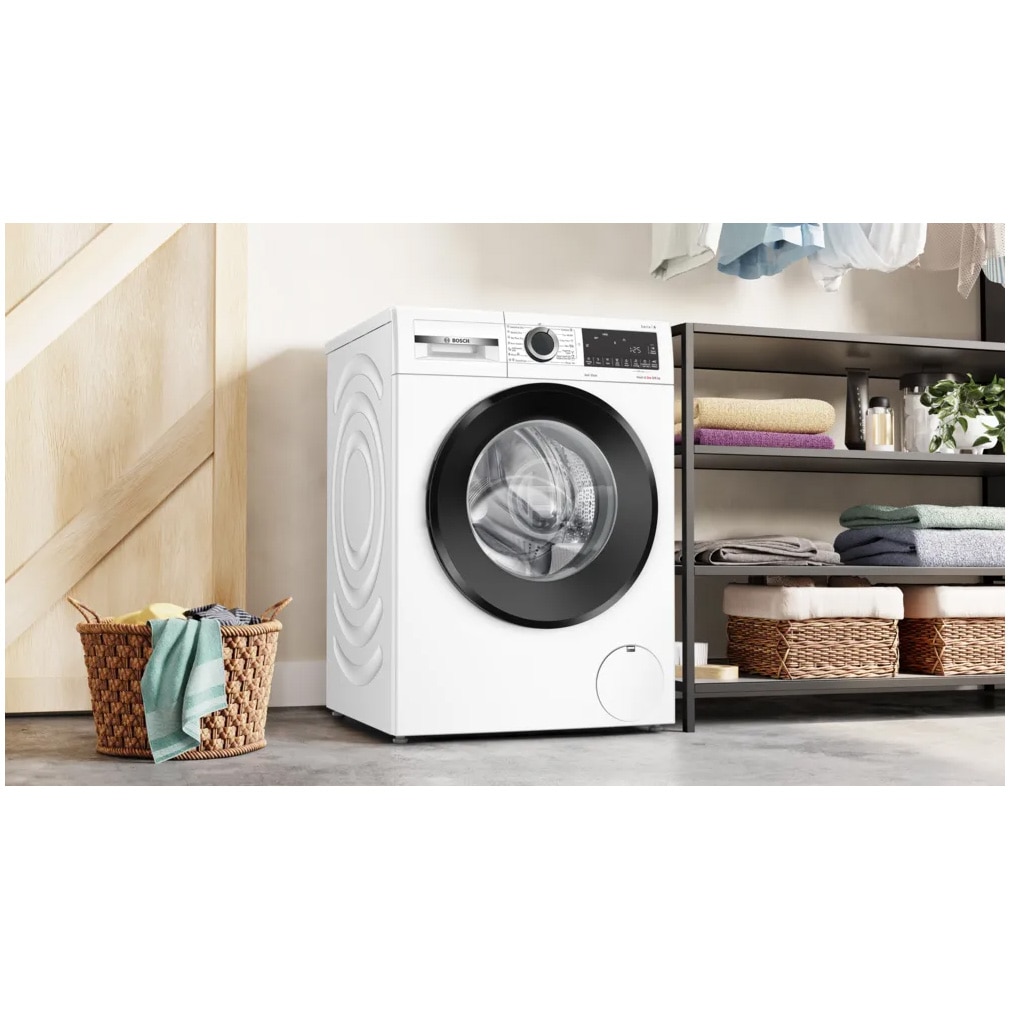Masina de spalat rufe cu uscator Bosch WNG24401BY, 9 Kg spalare, 6 Kg uscare, 1400 RPM, AutoDry, Iron Assist, EcoSilence Drive, 14 programe, Clasa A, Alb