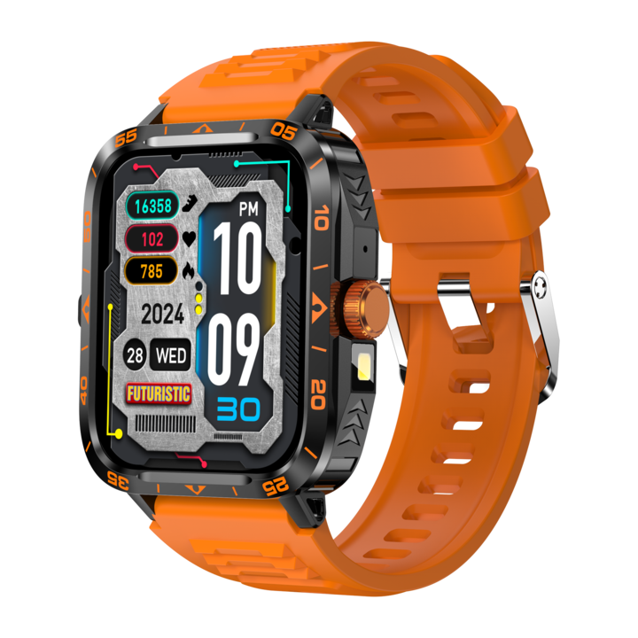 Ceas Smartwatch COOSTAR, CR071, SIM, Apeluri Bluetooth, Monitorizare ritm cardiac, SpO2, Tensiune arteriala, Monitorizare somn, Notificari, Moduri sport, Rezistenta la apa IP67/IP68