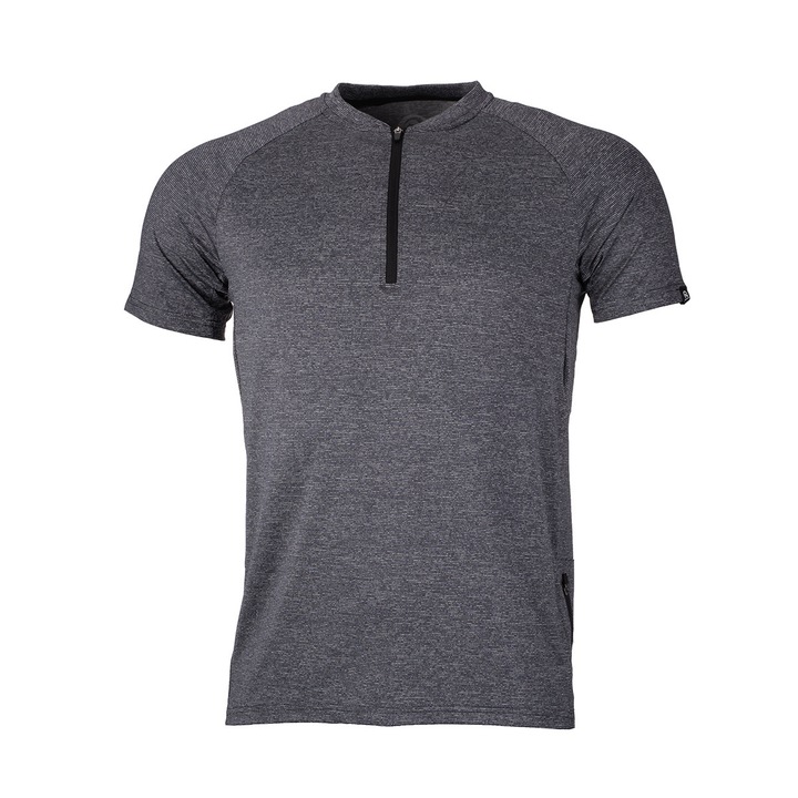 Masdy férfi cipzáras kerékpáros mez, Fekete