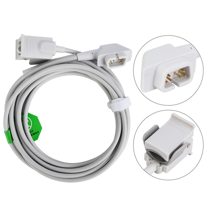 Sonda de saturatie de oxigen cu senzor SpO2 reutilizabil cu cot cu 6 pini, Enforose