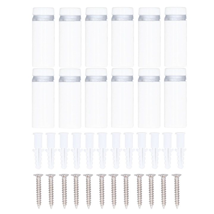 Set 12 suruburi separatoare, Enforose, inox, alb