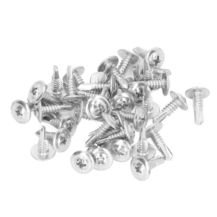 250 buc surub autoforant din otel carbon alb zincat surub M4.8x16mm pentru otel metalic