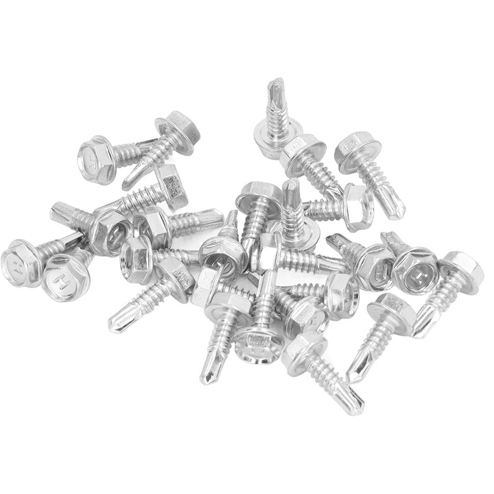 250 buc surub autoforant din otel carbon alb zincat surub M4.8x16mm pentru otel metalic