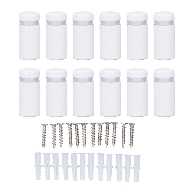Set 12 suruburi de separare, Enforose, inox, 12x25mm, alb