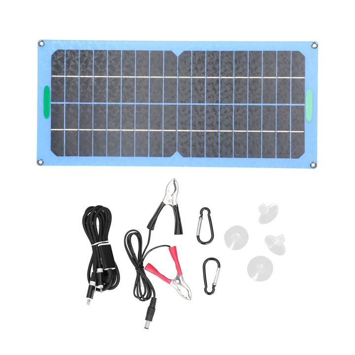 Panou solar Enforose 15W 18V, monocrystalline silicon, USB, dimensiuni 420x190x3mm
