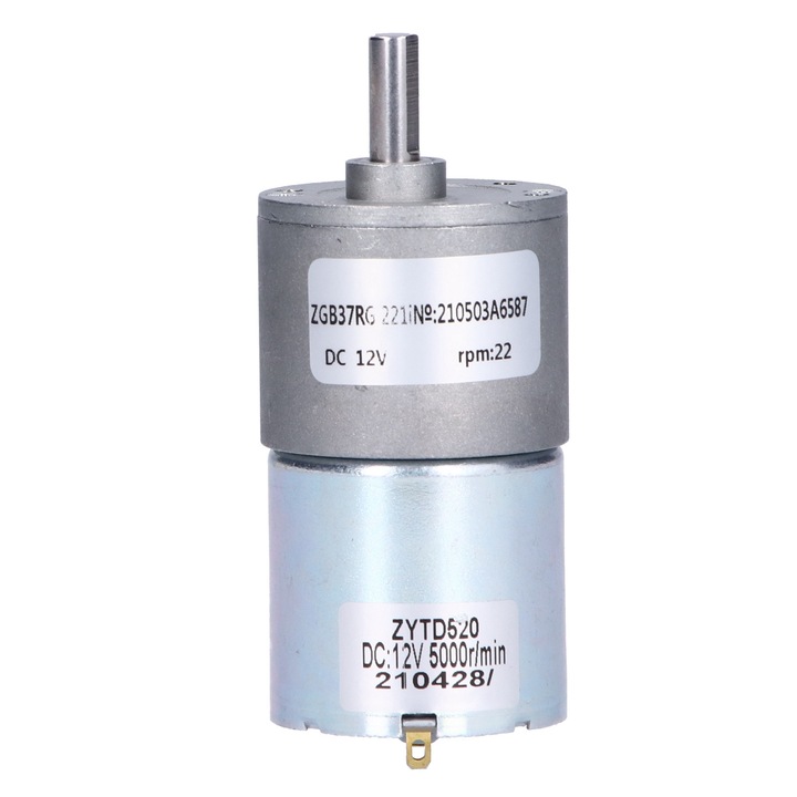 Motor angrenaj Enforose DC 12V, torsiune mare, 37x30mm, arbore de iesire excentric