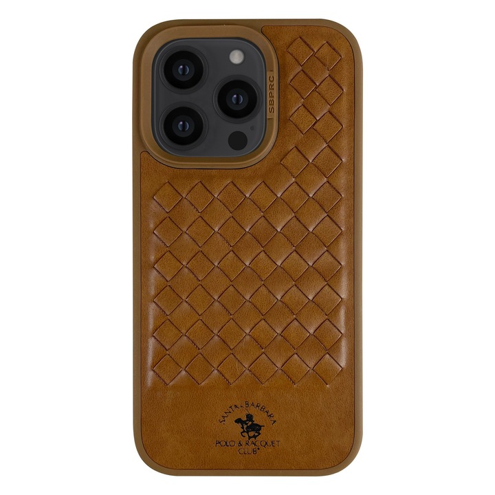 Премиум калъф за iPhone 14 Pro Santa Barbara Polo & Racquet Club Ravel Brown, Еко кожа