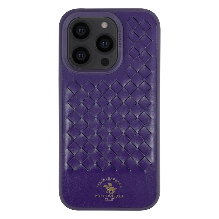 Prémium tok iPhone 14 Pro Max Santa Barbara Polo & Racquet Club Ravel Purple telefonhoz, Eco-bőr
