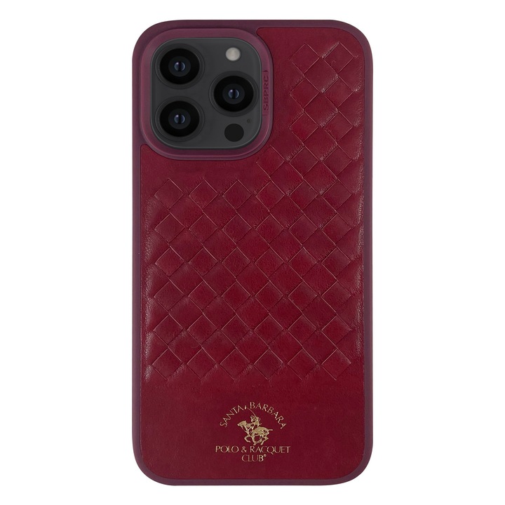 Prémium tok iPhone 14 Santa Barbara Polo & Racquet Club Ravel Red telefonhoz, Eco-bőr