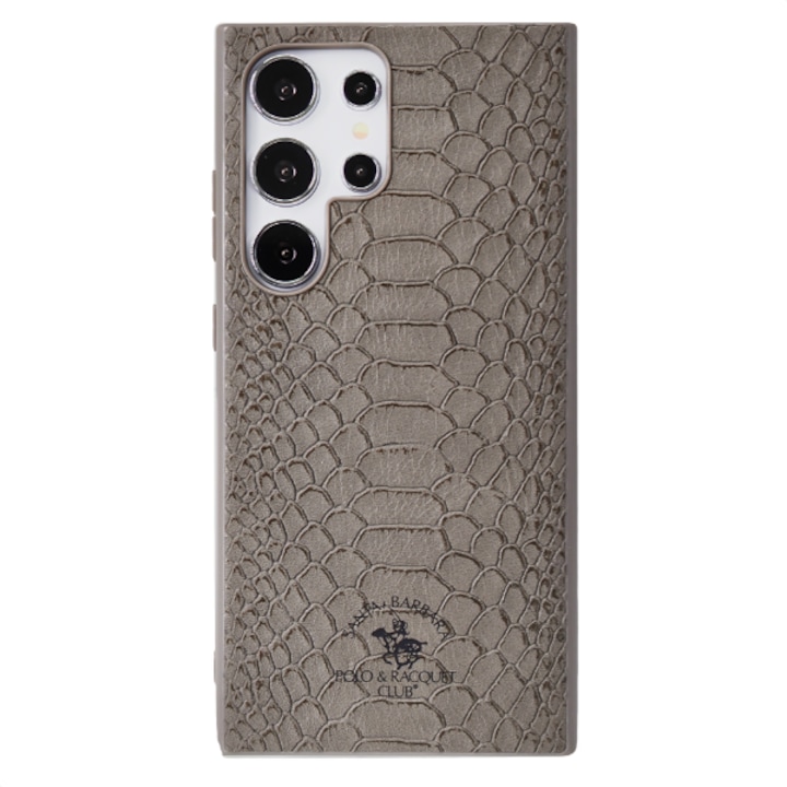 Samsung S24 Ultra Santa Barbara Polo & Racquet Club Knight Titanium Grey tok, Eco-bőr