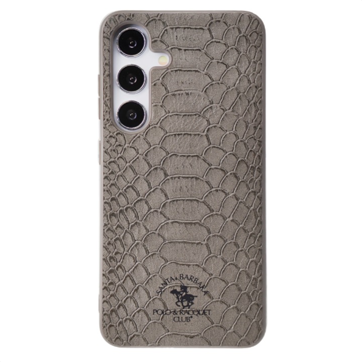 Samsung S24 Santa Barbara Polo & Racquet Club Knight Titanium Grey tok, Eco-bőr