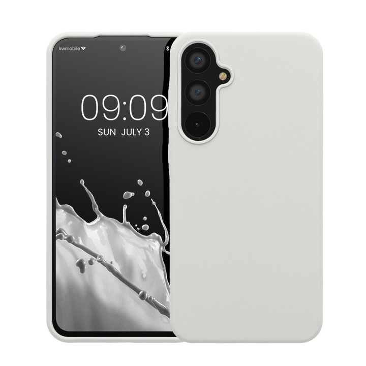 Калъф Kwmobile за Samsung Galaxy A55 5G, бял, силикон, KWM000021ME030C