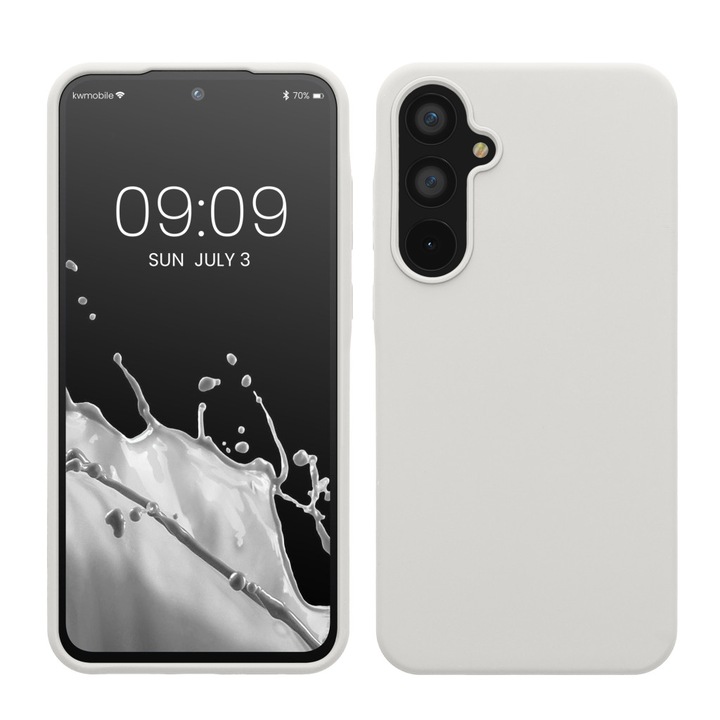 Калъф Kwmobile за Samsung Galaxy A55 5G, бял, силикон, KWM000021ME030C