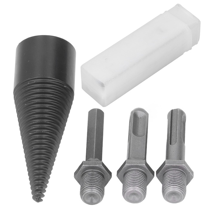 Set burghie pentru despicat lemne, 3 bucati, otel carbon, design conic, 32mm