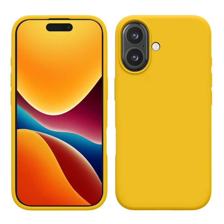 Kwmobile tok Apple iPhone 16 Plus telefonhoz, sárga, szilikon, KWM000022TV004C