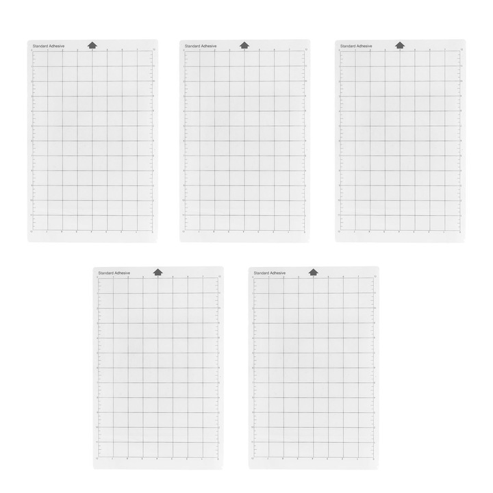 Set 5 bucati placa de taiere autocolanta pentru Cricut si Silhouette Cameo, PVC, dimensiune standard