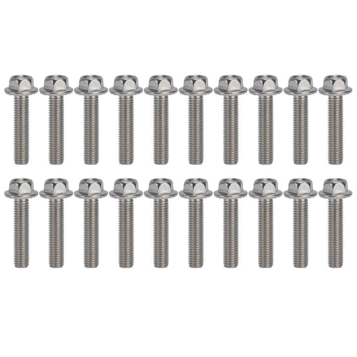 20 buc suruburi cu surub M10x1,5 A2-70 surub cu cap hexagonal cu flansa din otel inoxidabil cu garnitura DIN6921