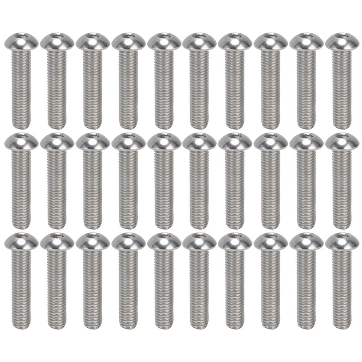 30 buc suruburi cu cap buton cu cap hexagonal A2 din otel inoxidabil M10x1,5 Set kit filet grosier
